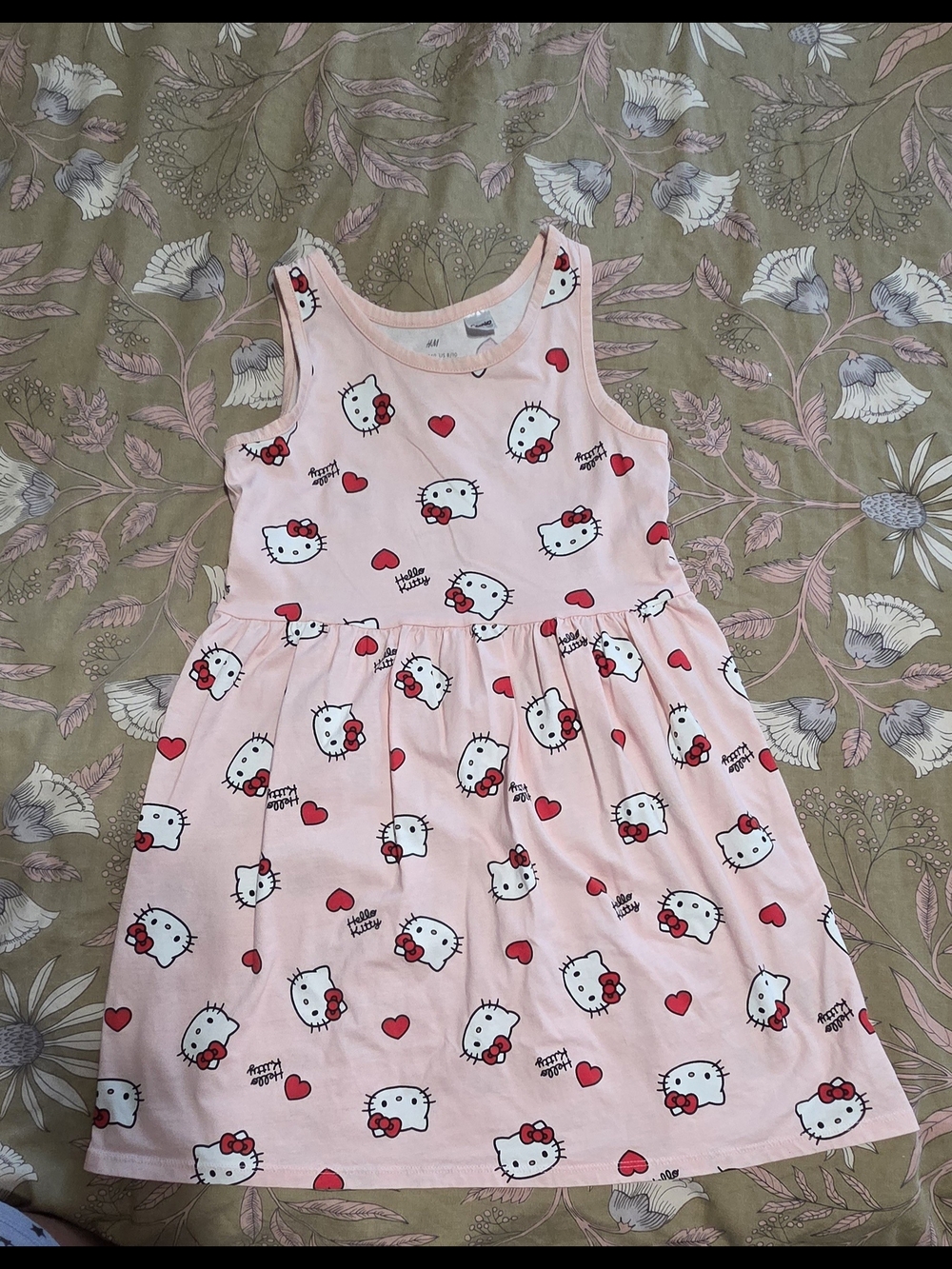 Hello Kitty Pink Dress with Red Hearts and Faces